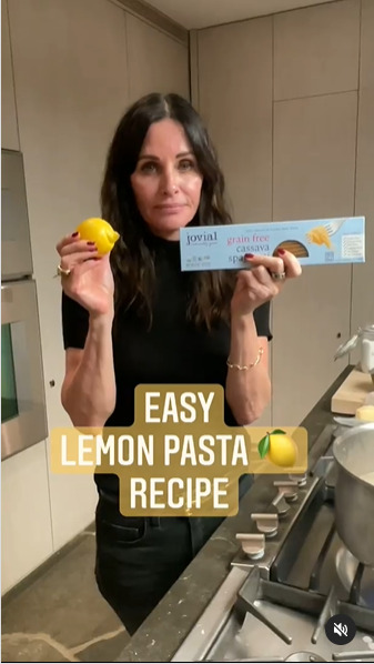 Courtney Cox Lemon Pasta